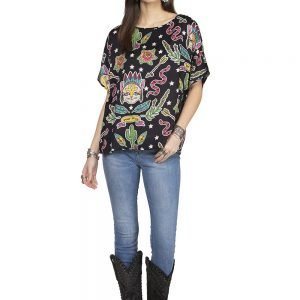 Honky Tonk Cat Poncho Top